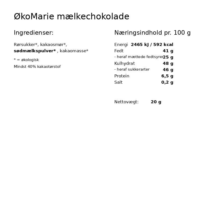 ØKOLADEN - ØkoMarie
