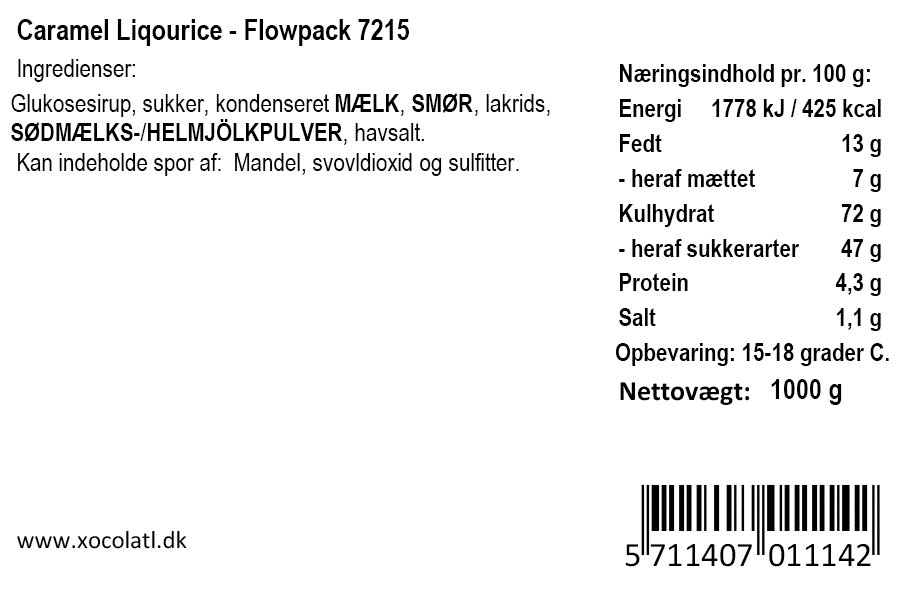 Xocolatl - Flødekarameller m. lakrids, 2 stk.