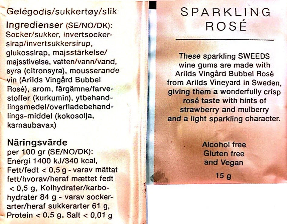 SWEEDS - Vingummi m. sparkling rosésmag