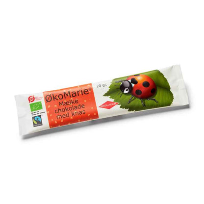 Økoladen ØkoMarie Mælkechokolade med Knas – økologisk chokoladebar 20g