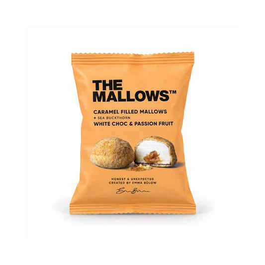 The Mallows karamelfyldt skumfidus med passionsfrugt, havtorn og hvid chokolade