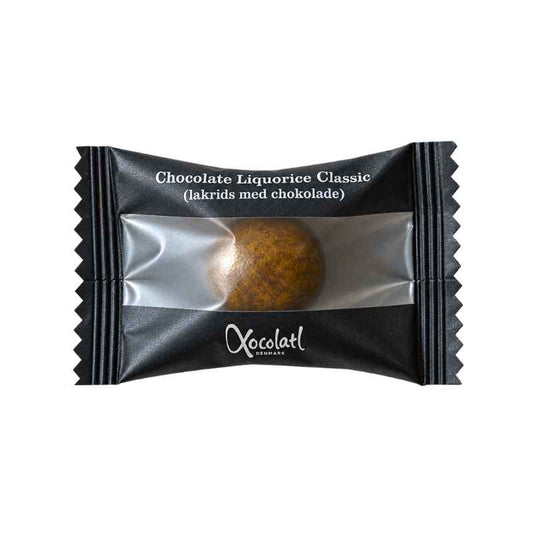 Xocolatl Lakrids – Mælkechokolade lakrids classic flowpack individuelt indpakket